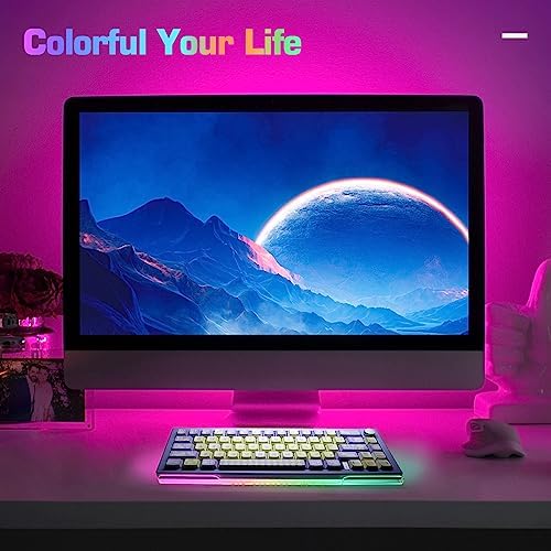 UCINNOVATE Dreamcolor Acrylic LED Backlit Keyboard Stand Tray, 60% Gaming USB Interface Tilted for Easy Ergonomic Typing and Working, Office Desk, Home