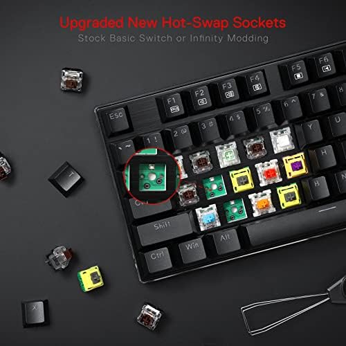 Redragon K556 Wired RGB Mechanical Gaming Keyboard, 104-Key Aluminum Board