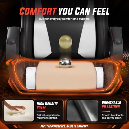 PayLessHere | Gaming Chair | White | with Adjustable Lumbar Support