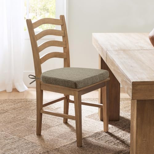Chair Cushions for Dining Chairs, Non Slip Chair Pads with Ties and Washable Covers, Memory Foam Kitchen Chair Cushions Set of 8, 16"X16"X2.5", Khaki