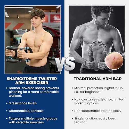 Twister Arm Trainer, Adjustable Power Twister Bar 40-100lbs Resistance & Chest Exerciser, Full Body Strength Training Equipment for Arms, Chest, Shoulders, Core & Legs, Portable Home Gym