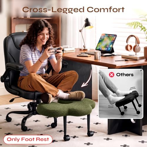 Pinmoco Adjustable Foot Rest for Office Chair, Under Desk Footrest, Green