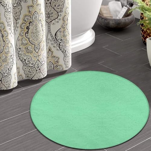 Large Round Area Rug Home Decor Modern Bathroom Rug Kitchen Office Circle Rug for Living Room Sofa Circle Cute Mat Bright Green, 36inch