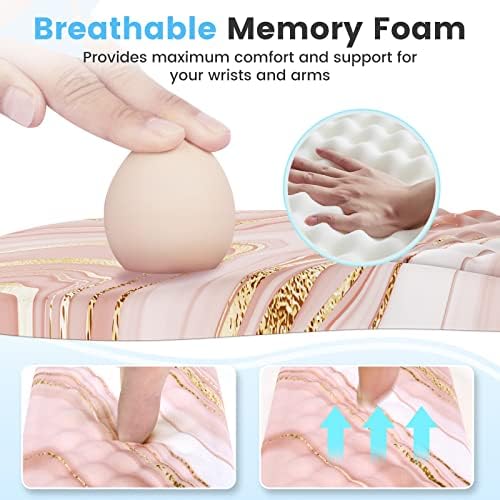 HAOCOO Ergonomic Keyboard Wrist Rest & Mouse Pad Set, Rose Gold Pink