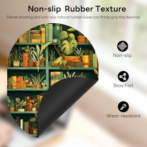 Oval Mouse Pad 6x8in Non-Slip for Laptop,Bookshelf