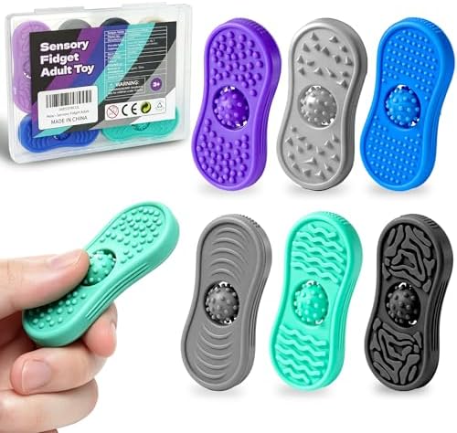 Teacher Must Have Sensory Fidget Toys for Adults 6 Pack Silicone Worry Stones for Autism ADHD Anxiety Calming Down Kids Quiet Silent Figette Stress Relief for Therapy Office Desk Figets Toys Set