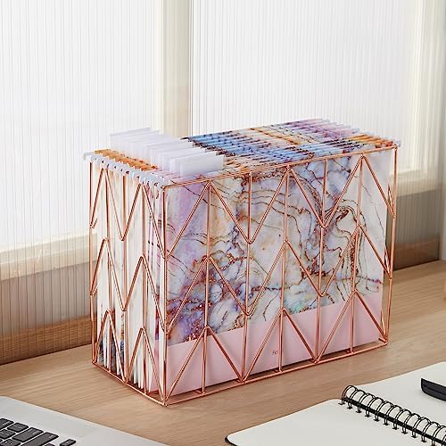 12 Pack Decorative Hanging File Folders, Marble, Letter Size
