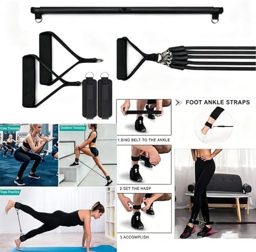 Basan Push Up Board with Resistance Bands – Foldable Portable Home Gym Equipment for Full Body Workout, Strength Training for Men & Women