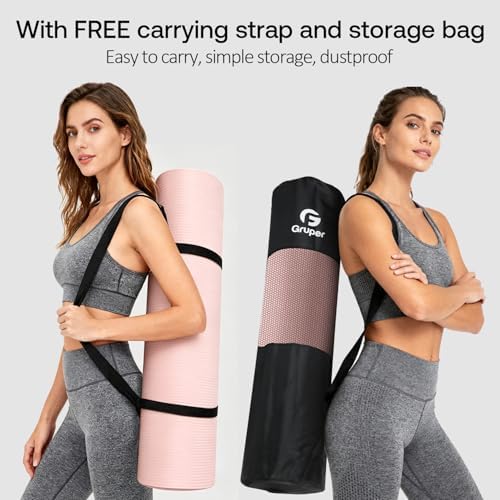 Gruper Yoga Mat Non Slip, 10/15mm Thick NBR Extra Thick Yoga Mat