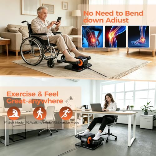 ESL Under Desk Elliptical Machine for Home Office, Seated Pedal Exerciser