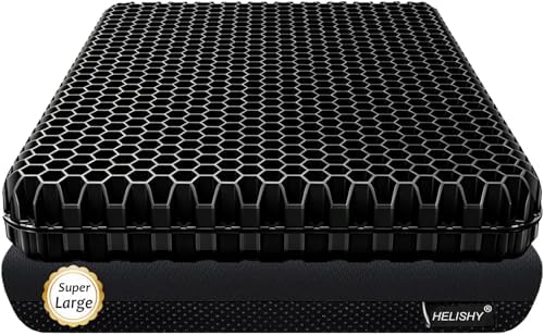 Gel Seat Cushion for Long Sitting Pressure Relief(Super Large & Thick) - Gel Cushions for Office Chairs - Tailbone Pain Relief Cushion, Sciatica & Back Support, Wheelchair Cushions & Car Seat Cushion
