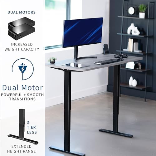 VIVO Dark Gray 55 x 28 in Standing Desk, DESK-KIT-2B55G