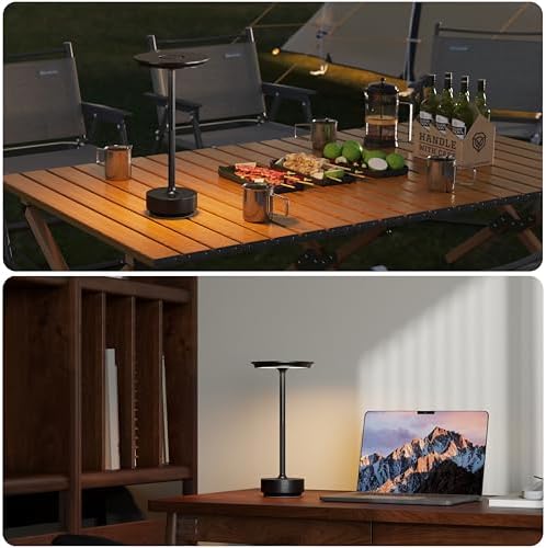 TBBGA 2 Pack Rechargeable Table Lamps Cordless, 5000mAh Outdoor Table Light