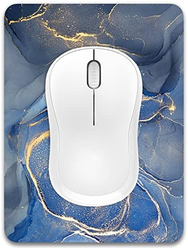 Dapesuom Small Mouse Pad, 6 x 8 Inch Thick Rubber Premium-Textured Non-Slip Portable & Washable Mini Mouse Mat for Women Wireless Laptops Keyboard Tray Gaming Work Computer Travel, Gray Gold Marble