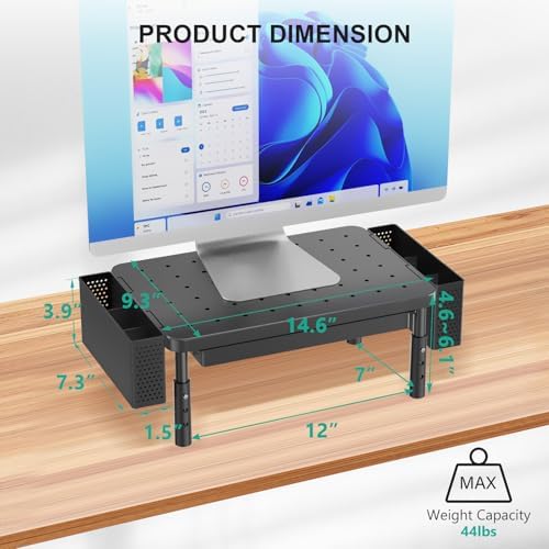 WALI Computer Monitor Stand with Storage and Pen Holder