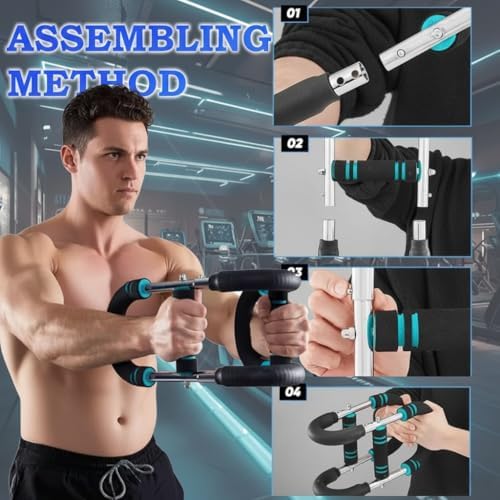EMAN Power Twister Arm Trainer – 30–130 lbs Adjustable Resistance with 4 Built-in Steel Springs, Chest Expander & Forearm Exerciser, Includes Resistance Band, Home Gym Equipment for Men & Women