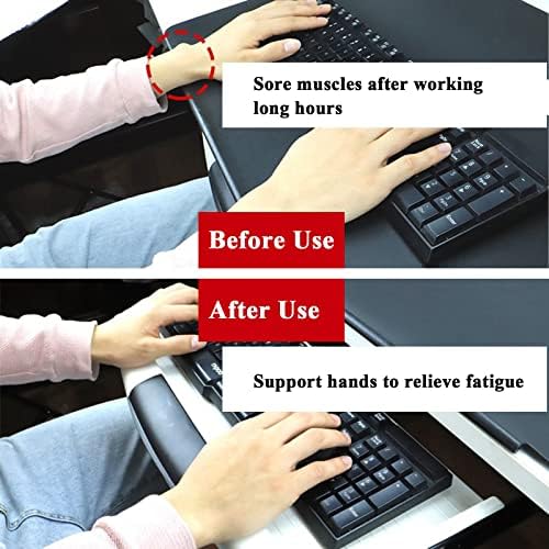 V3VOGUE Keyboard Tray Under Desk Adjustable Height - with Extension Ball Bearing Slides, Smoothly Pull Out Keyboard Drawer Keyboard Platforms, Can Hidden Under The Desk, Easy to Fit