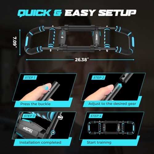 Twister Arm Trainer for Men, Chest Workout Equipment 5-Level Adjustable (40-130lb) with Ergonomic 27° Targets Biceps/Clip/Thigh, Portable Exerciser for Home Gym Travel Fitness