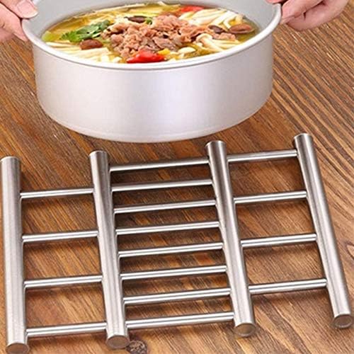 Stainless Steel Trivets, Rectangular Trivets Heat Resistants Pot Trivets Retractable Hot Pan Stand Multi-Purpose Food Placemat Holder Table Mat Kitchen Trivets for Hot Dishes