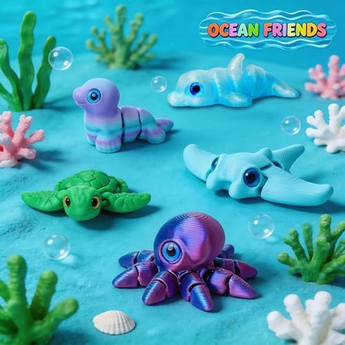 25Pcs 3D Printed Animals Articulated Fidget Toy