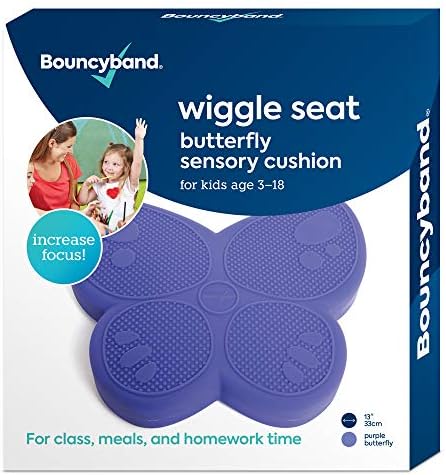 Shaped Wiggle Seats by Bouncyband–Purple Butterfly, 13”x11”x2.2”–Inflatable