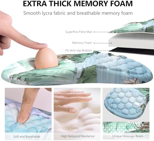 Ergonomic Mouse Pad Wrist Rest, 2 in 1 Keyboard Pad for Office