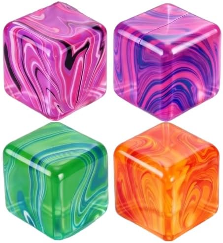 BlockPro 4PCS Stress Cube Squishy Fidget Toy, 1.4" Stress & Anxiety Relief Cube Sugar Squeeze Ball for Adults, Slow Rising Sensory Office Desk Toy, Ideal Gift for Party Favors