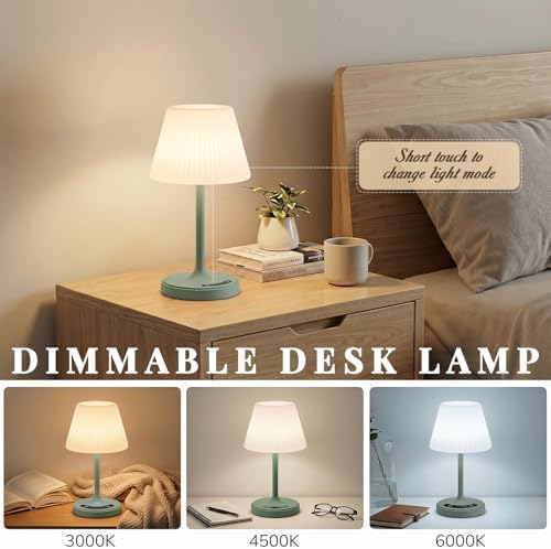 Waterproof Shower Lamp Outdoor Cordless Table Lamp, 3-Color Dimmable -Green