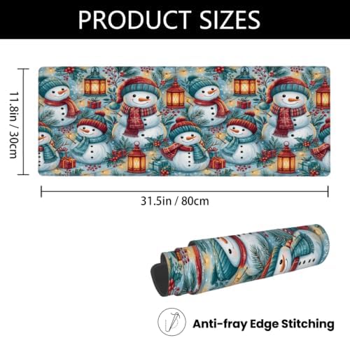 Christmas Large Mouse Pad Non-Slip Rubber Long Gaming Desk Mat