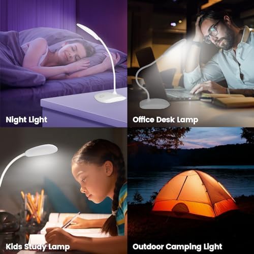 Portable Battery Powered Desk Lamp Small Rechargeable LED Table Light