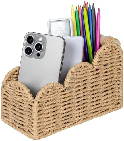 CubesLand Bedside Table Desk Organizer Caddy, Remote Pen&Pencil Holder Cup