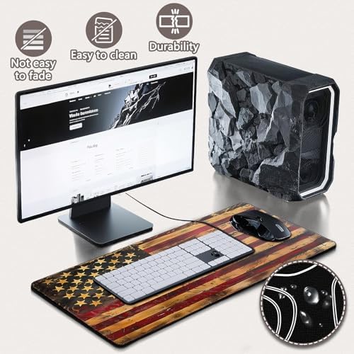 Mouse Pad Gaming - Desk Mat for Keyboard and Mouse - Large Mouse Pads for Desk, Gaming Mousepad with Non-Slip Base, Desks Pad (31.5" X 11.8") for Game, Office and Home