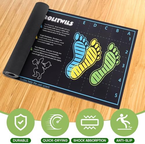 31.5'' X 13.8'' Anti-Slip Squat Mat with Foot Position Guides, Professional-Grade Exercise Mat Perfect for Squats, Leg Training and Lunges, Enhancing Muscle Activation, Versatility and Safety for Home Fitness Enthusiasts