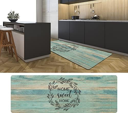 J&V TEXTILES Kitchen Mat Cushioned Anti Fatigue Floor Mat,19.6"x55", Thick Non Slip Waterproof Kitchen Rugs and Mats, Standing Mat for Kitchen,Floor,Home,Office,Desk,Sink,Laundry (Home Sweet Home)