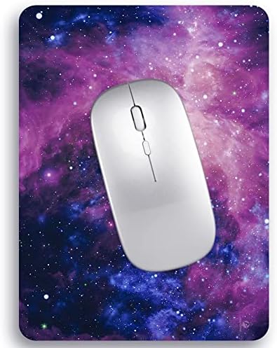 Small Mouse Pad 6 x 8 Inch, Audimi Mini Mouse Pad Thick for Laptop Wireless Mouse Home Office Travel, Portable & Washable (Purple Galaxy)