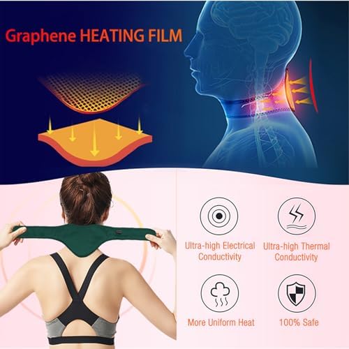 Neck Heating Pad, ARRIS Small Portable Heated Neck Wrap with Adjustable Time and Temperature Control, USB Powered Neck Pain Relief, Stiffness Relief or Postoperative Recovery Green