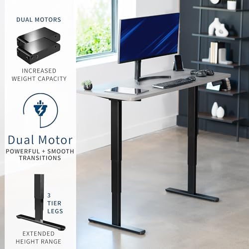 VIVO Dark Gray 60 x 24 in Standing Desk, DESK-KIT-2B6G