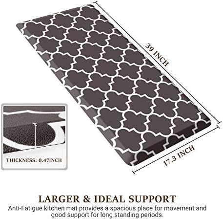 WISELIFE Kitchen Mat Cushioned Anti-Fatigue Rug, 17.3"x 39", Chocolate
