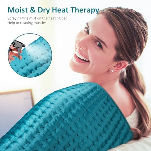 Heating pad for Back/Shoulder/Neck/Leg Pain Relief, Heating Pads for Period Cramps, 6 Fast Heating Settings, Auto-Off, Machine Washable, Birthday Gifts for Women Mom, Extra Large 17"x 33"