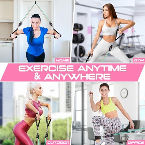 Resistance Bands with Handles, 5 Level Exercise Bands, 150LBS Workout Bands