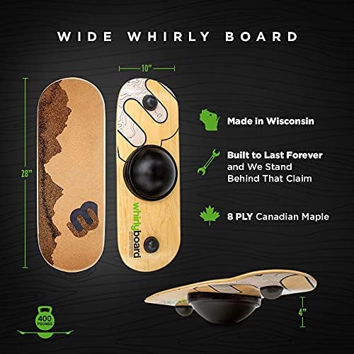 Whirly Board Wide Standing Desk Balance Board and Stabilizing Ring Companion