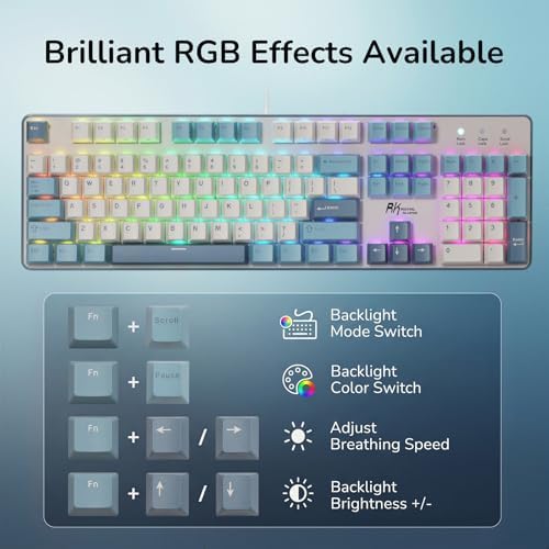 RK ROYAL KLUDGE RK920 Full Size Mechanical Keyboard Wired, RGB Backlit