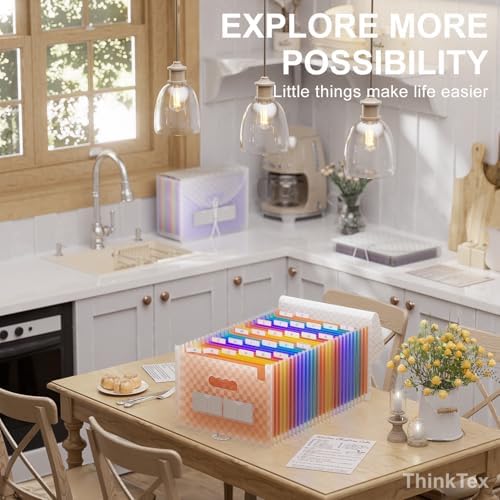 ThinkTex 26 Pockets Expanding File Folders, Accordion File Organizer