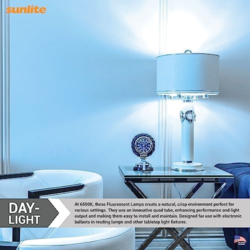 Sunlite 41760 FML27/65K/2PK Quad Tube Plug-in Compact Fluorescent Lamp, FML 4-Pin, 27 Watts, 1500 Lumens, 6500K Daylight, 4-Pin (GX10q4) Base, 120 Volts, 6 Pack