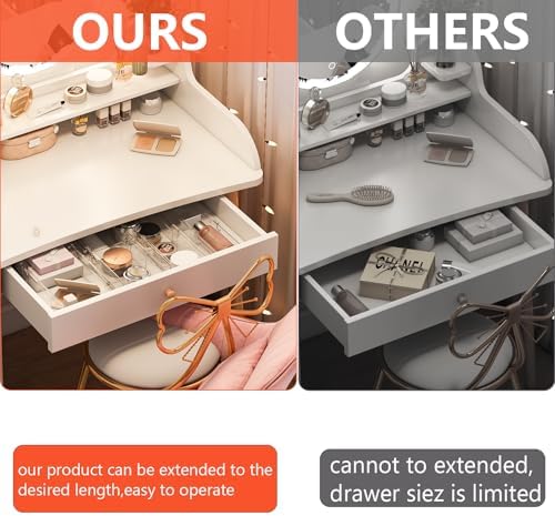 REBECAT 4-Size Expandable Drawer Organizer 8 Pack Plastic Storage Bins