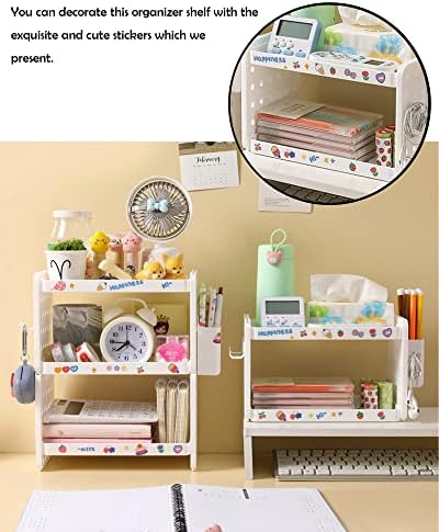 Lae Nuvole 3-Tier Desktop Organizer Shelf with Pen Holder, White