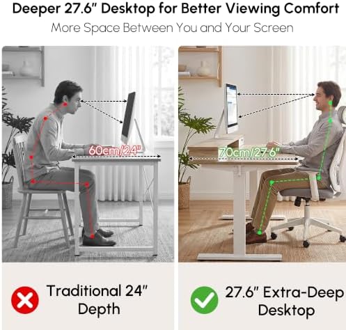 TIQLAB 55''*28''Standing Desk with Drawers&Cable Management, Maple