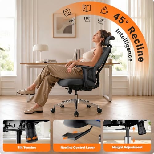 Jacia House Ergonomic Office Chair with Lumbar Support 4D Arms Sliding Seat
