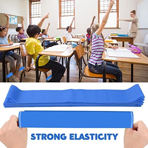 Charniol 24 Pcs Classroom Chair Bands for Kids with Fidgety Feet Bouncy Fidget Bands for Classroom Chair Flexible Seating for School Students Adhd Sensory Needs(Blue, 0.5 mm)