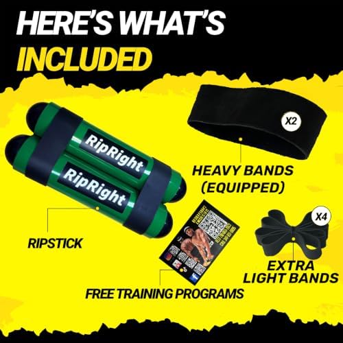 Premium RipStick Pillz, Workout Equipment for Joint Rehab, Shoulder Strength, Resistance Training, and Muscle Building, with 6 Adjustable Resistance Bands